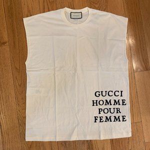 Gucci Homme Pour Femme Sleeveless T-shirt in White new with tags